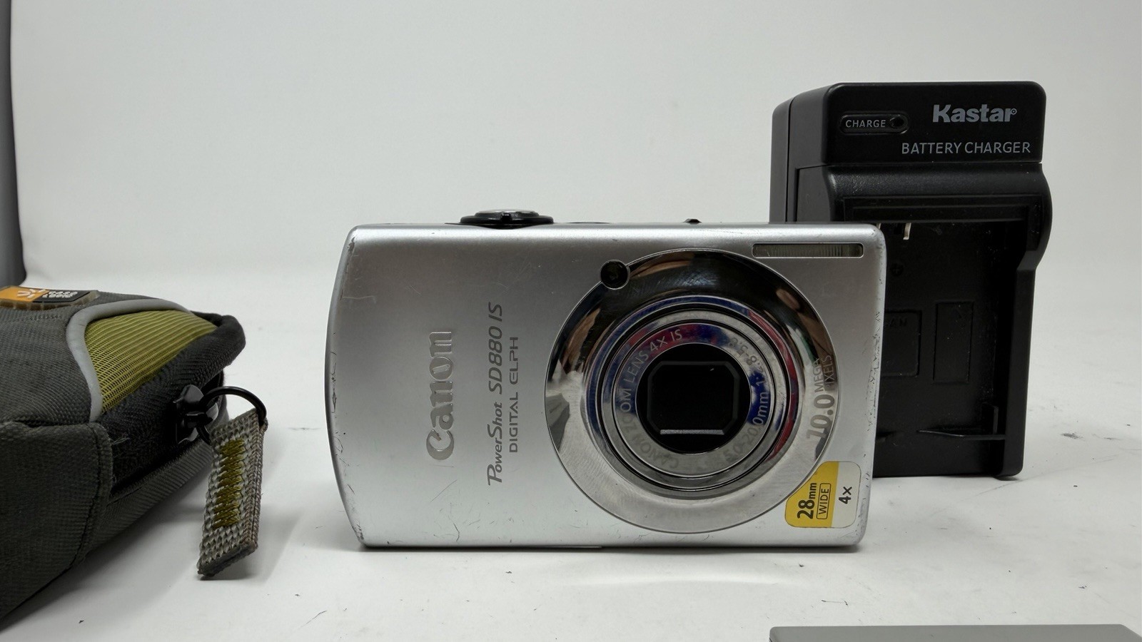 Canon PowerShot SD 880 IS ELPH 10.0MP 4x Camera – Silver Tested W/ 2 Batteries
