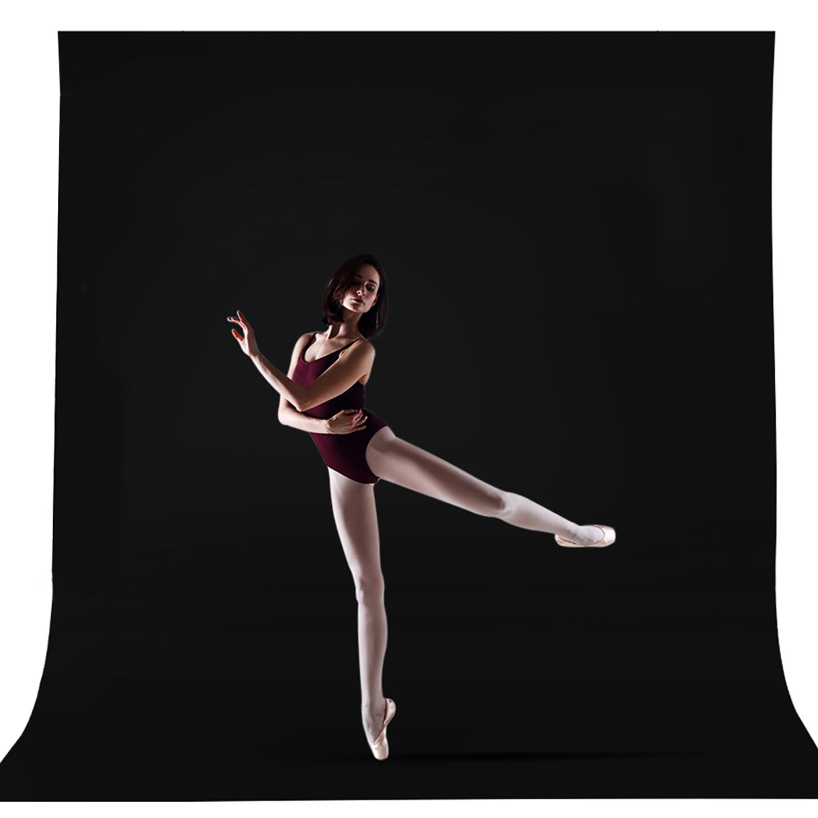 CPLIRIS 10x12ft Black Backdrop for Photography, Large Seamless 10x12ft,
