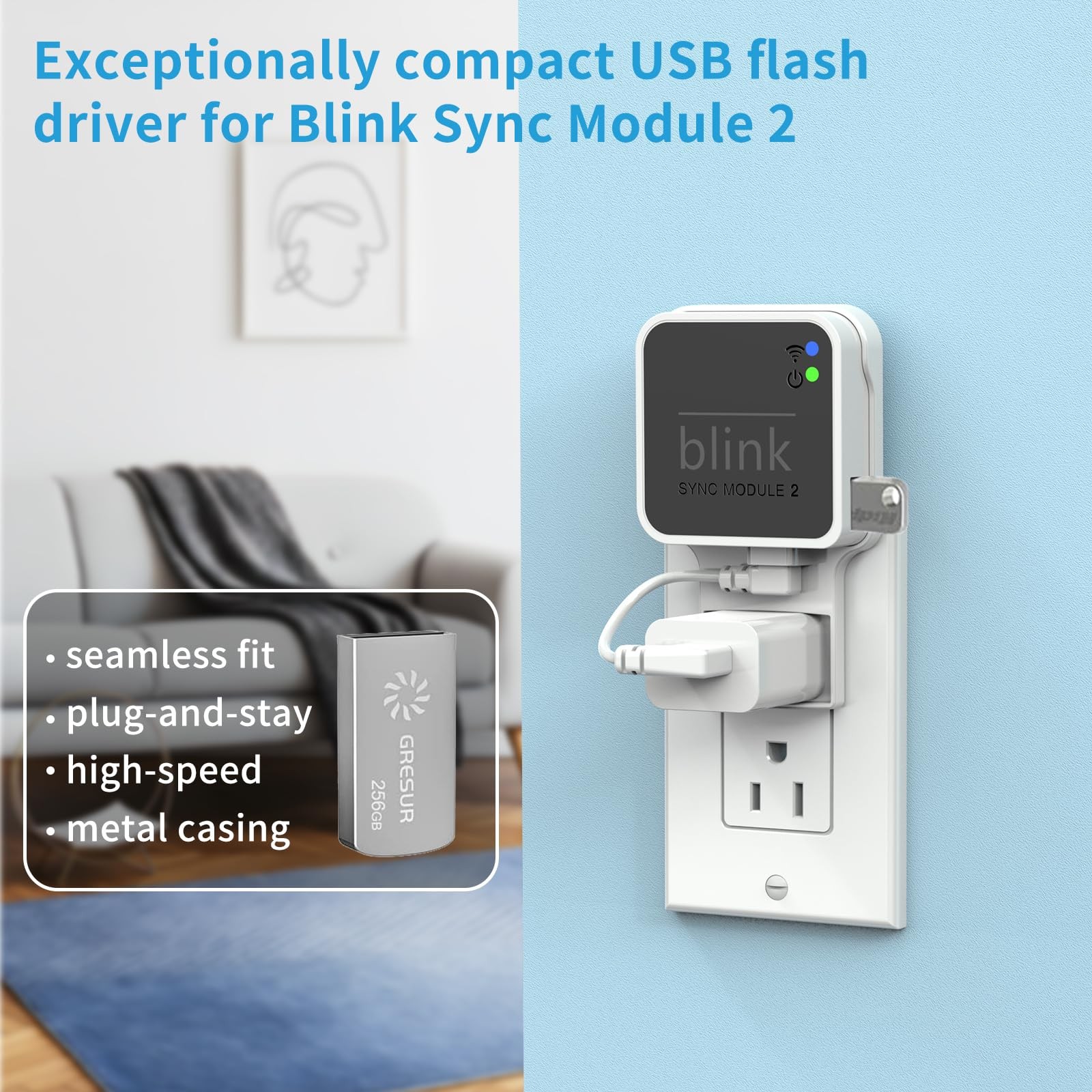 256GB USB Flash Drive for Local Video Storage with 256 GB (Pack of 1), White