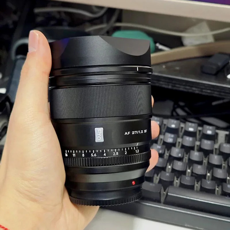 For Viltrox 75mm F1.2Pro 27mm F1.2 Pro Bayonet Metal Square Lens Hood With Cap
