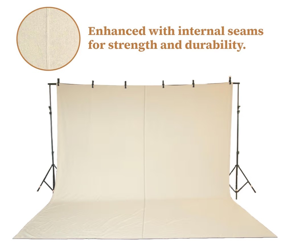 Heavy Duty Off White Canvas Photography Backdrop 12x15ft Seamless Studio Cloth