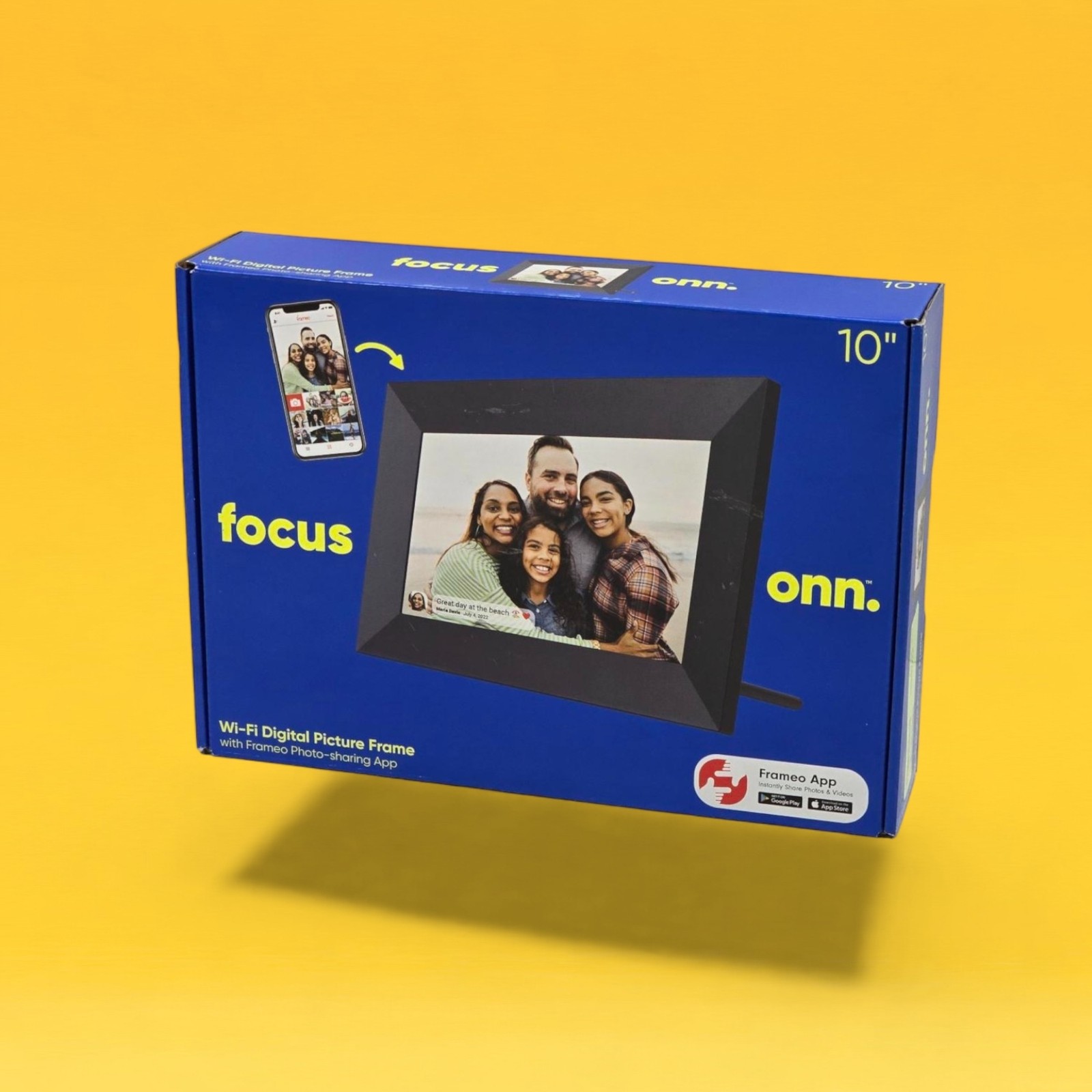 ONN 10” Wi-Fi Digital Picture Frame Send Photos & Videos Instantly via the Free