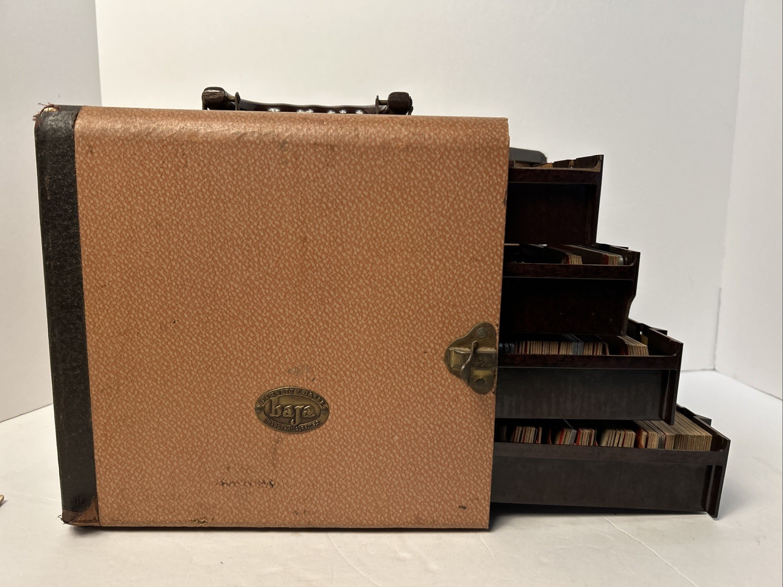 Barnett & Jaffe Baja Stereo Photo Slide Case W/More Than 250 Stereo Slides 1950s