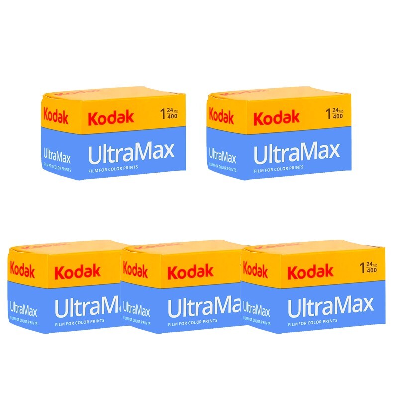 5 Rolls Kodak GC/Ultramax 400 24 Exposure Color Negative 35mm Film