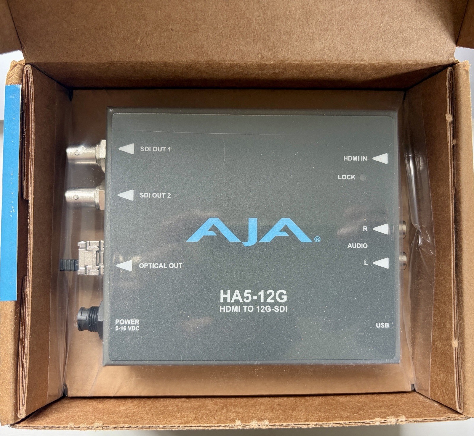 AJA HA5-12G-T-R0 HDMI to SDI Mini Converter Fiber Transmitter 12G 2.0 NEW 4K60