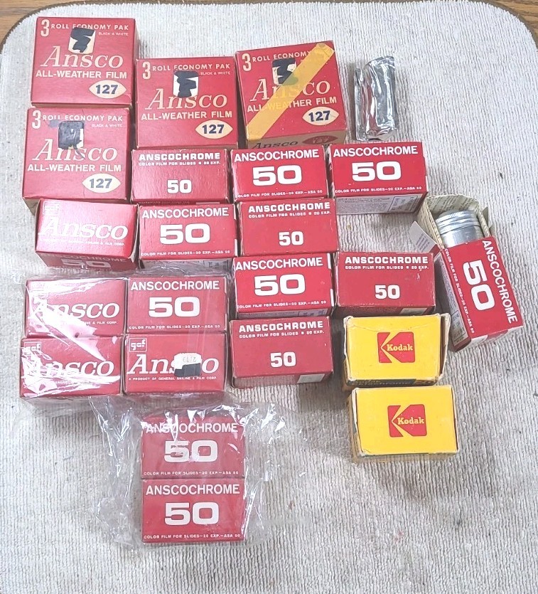 Vintage Mixed Lot OF 31 Ansco Anscochrome & Kodak Film Expired Color & B/W 1960s
