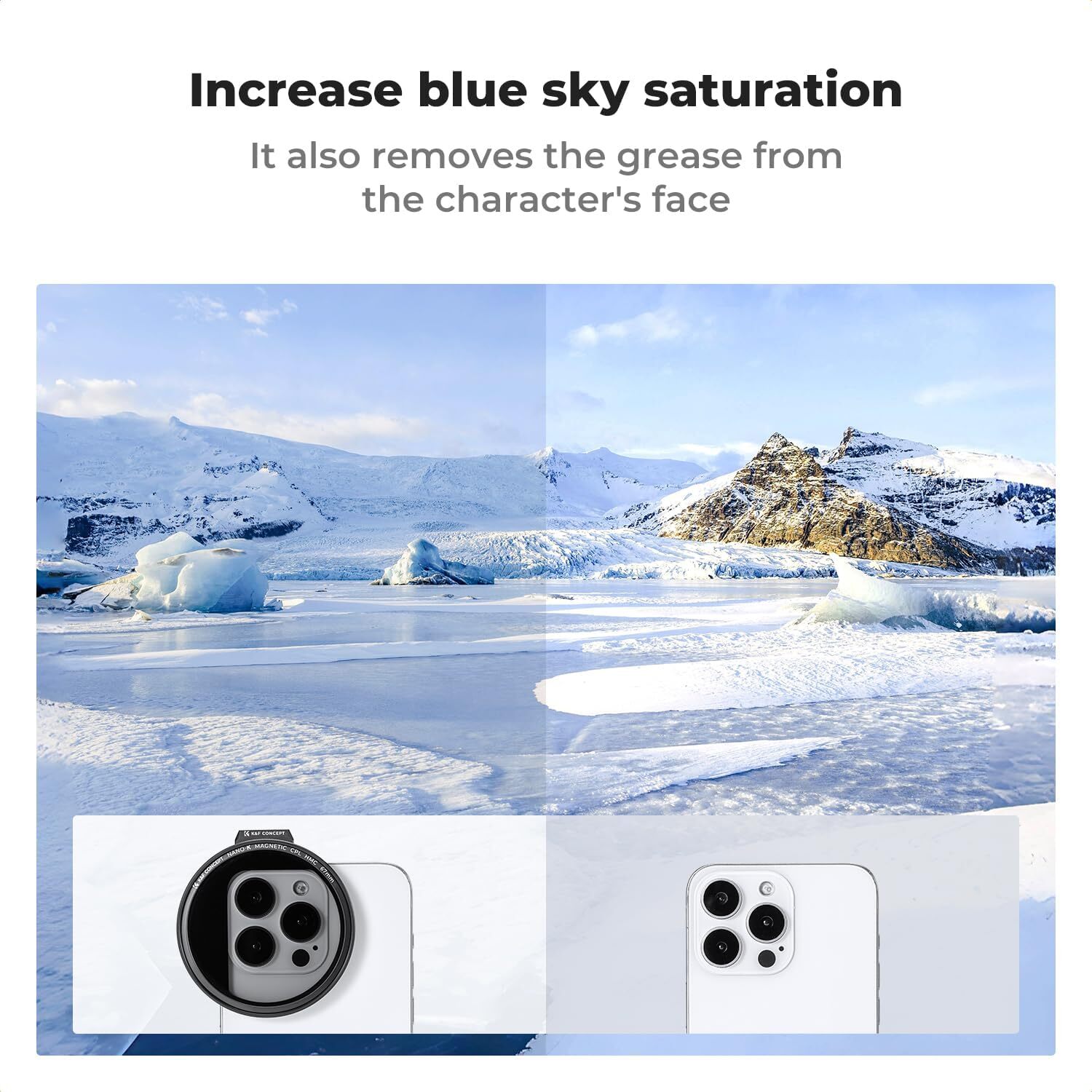 K&F Concept Clip On VND / CPL Phone Lens Filter Kit for iPhone 15 Pro Max 14 13