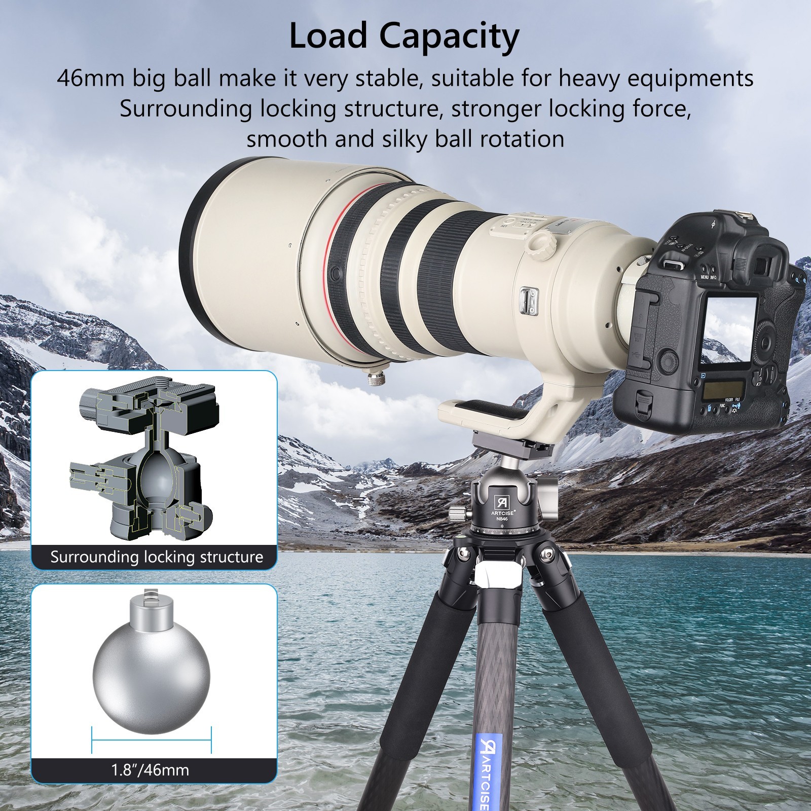 1/4″ Swivel Mini Ball Head Screw Tripod Mount Lock for Camcorder Light Bracket