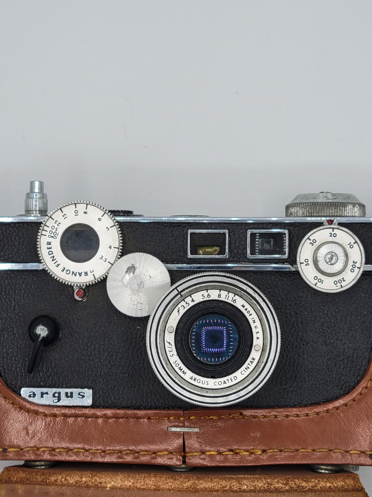 Argus Vintage Rangefinder Film Camera 50mm f/3.5 Coated Cintar w/ Case C3