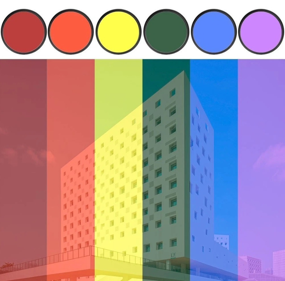 Red Orange Yellow Green Blue Purple Full Color Lens Filter 43/46/49/52/58/82mm
