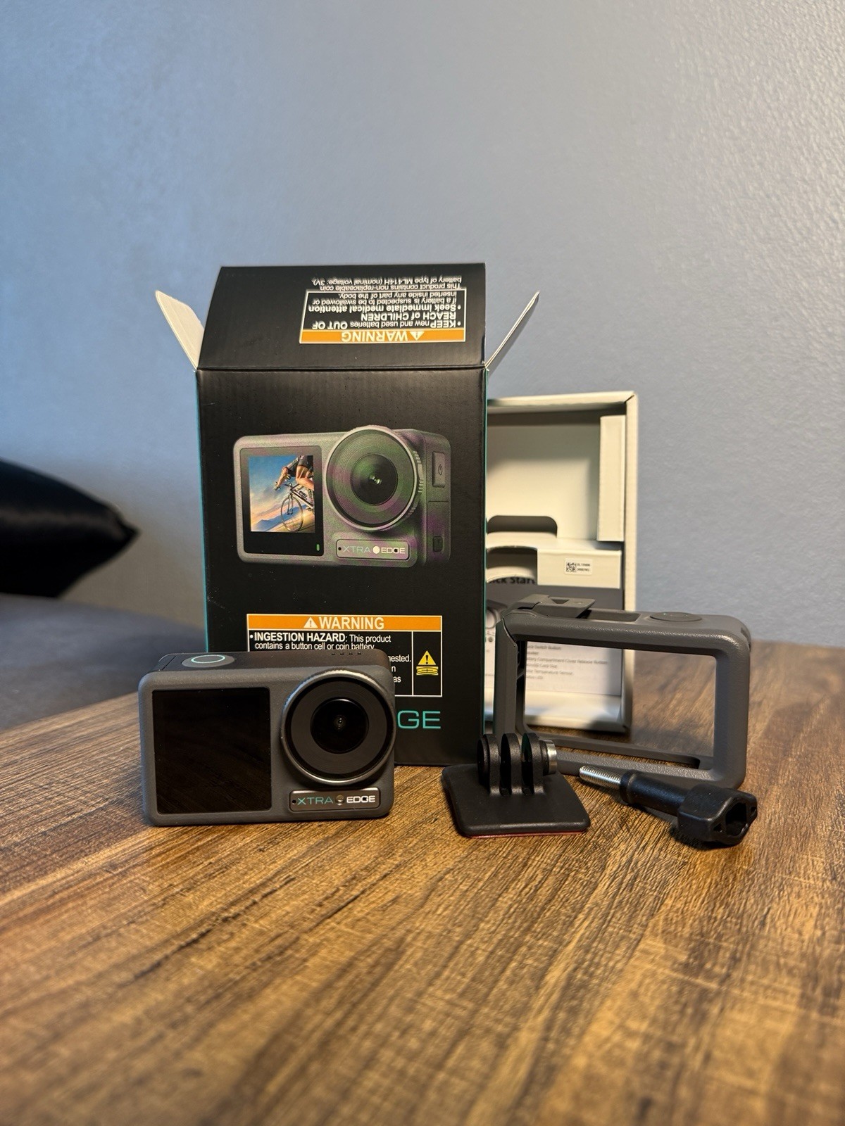 Xtra Edge 4k Action Camera with 256GB Micro SD XC Card, Hard Case, and Mount