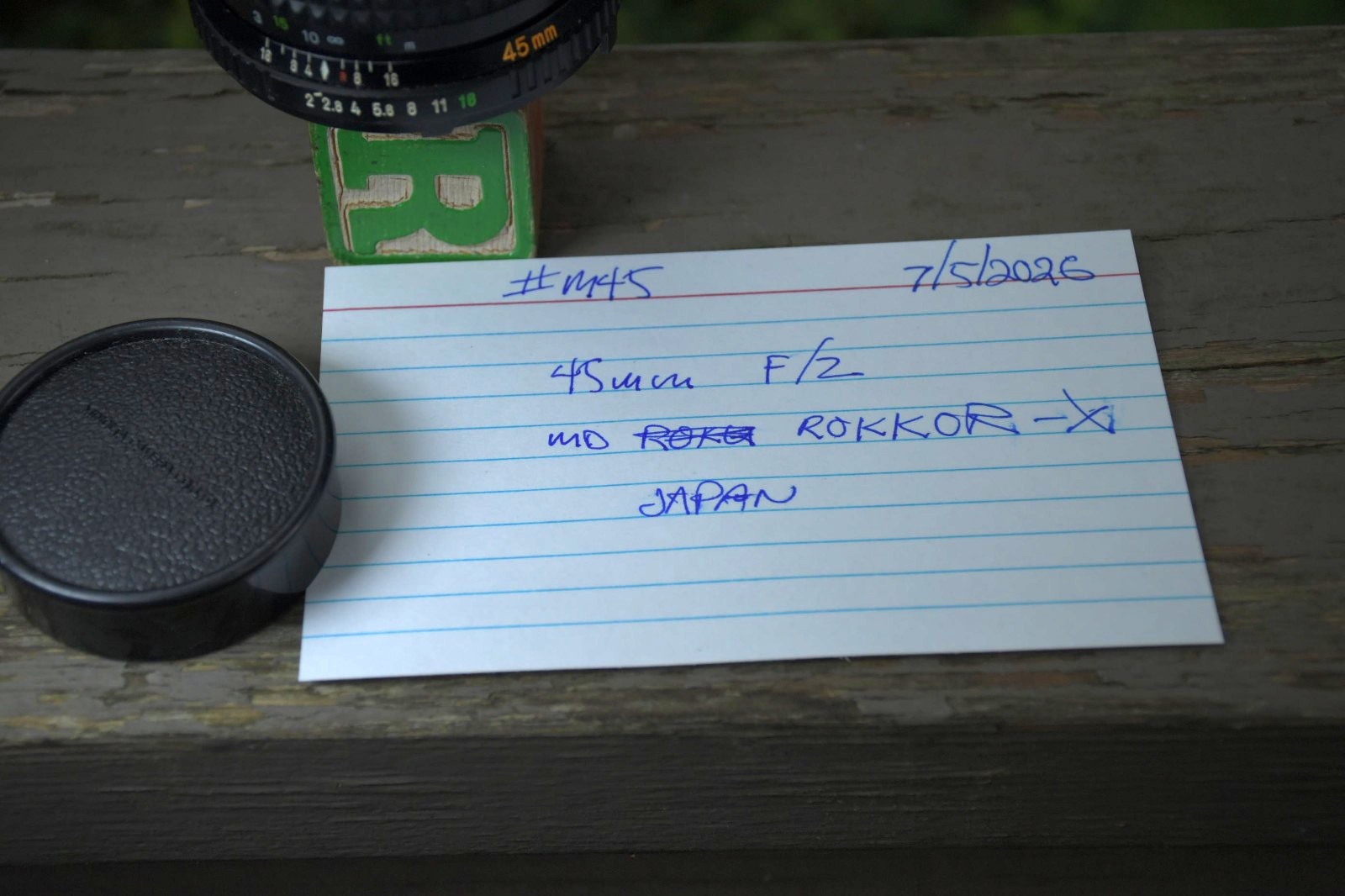 Good! Minolta MD Rokkor-X 45mm f/2 Pancake Prime Lens #m45