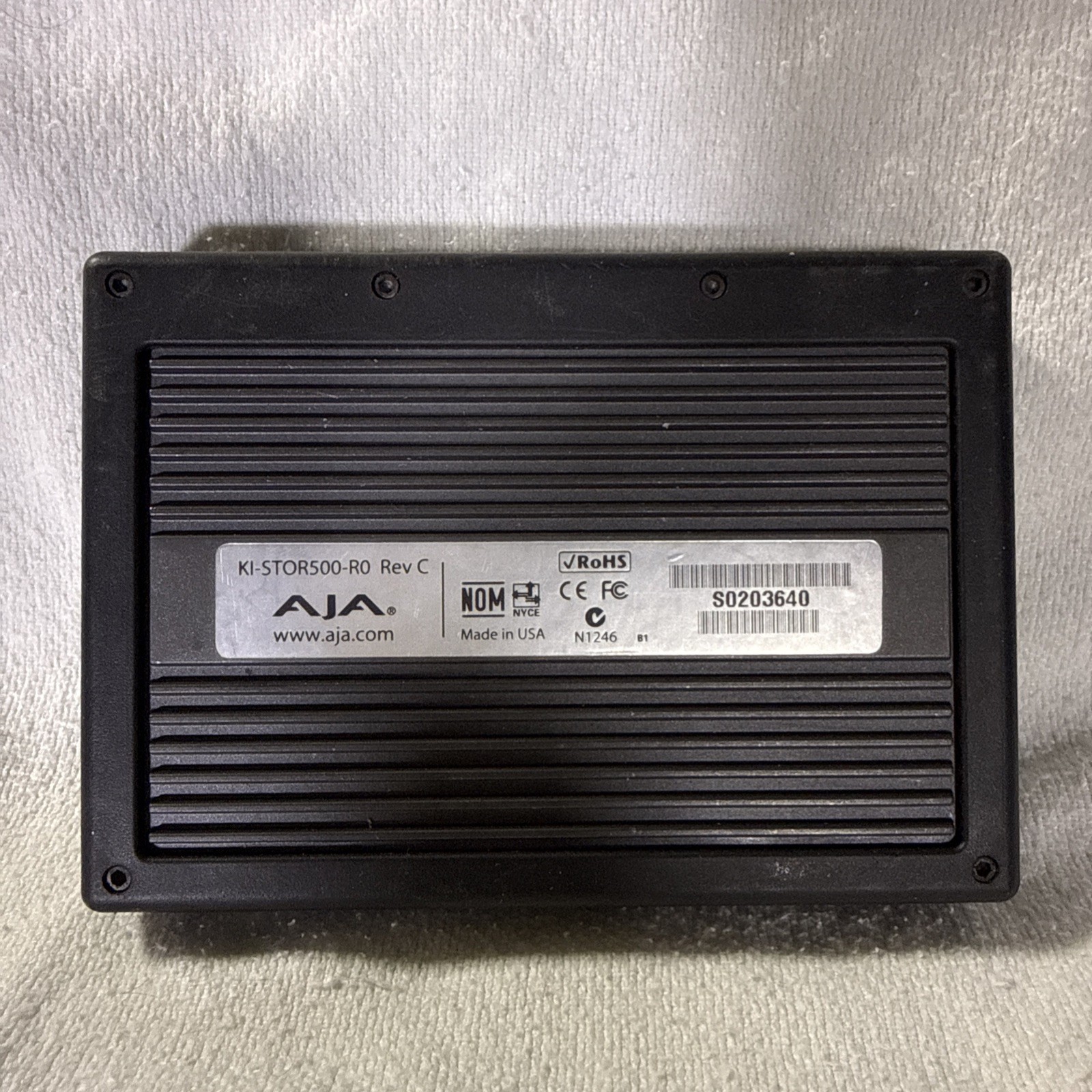 AJA KiStor 500GB Storage Module (Model: KI-STOR500-R0) with Power Supply