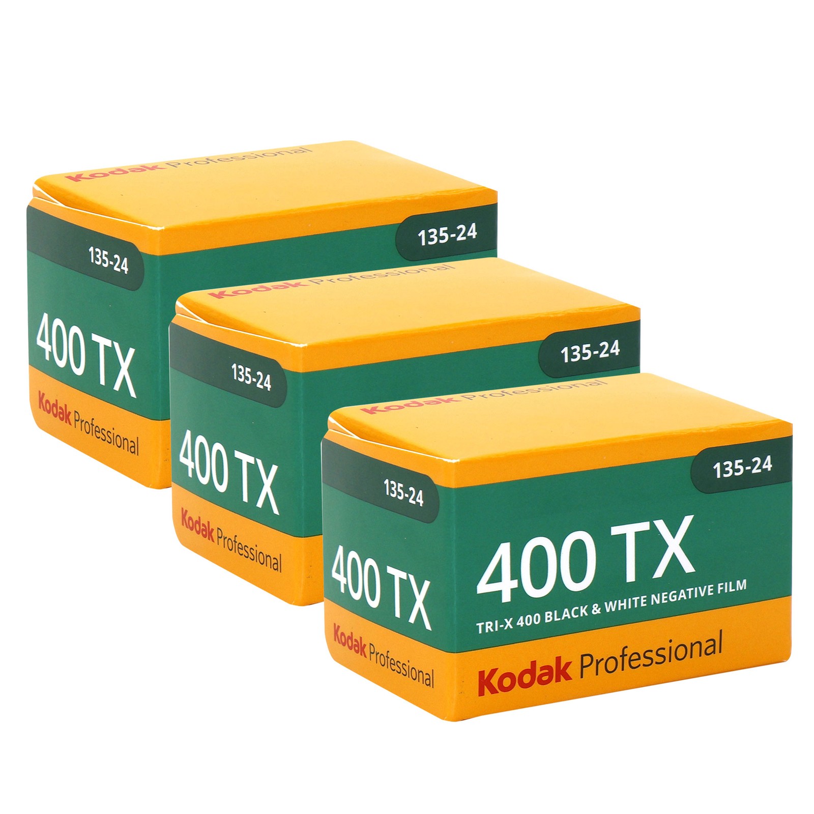 Kodak Professional 400TX Tri-X 400 Black & White Negative Film, 24 Exp – 3 Pack