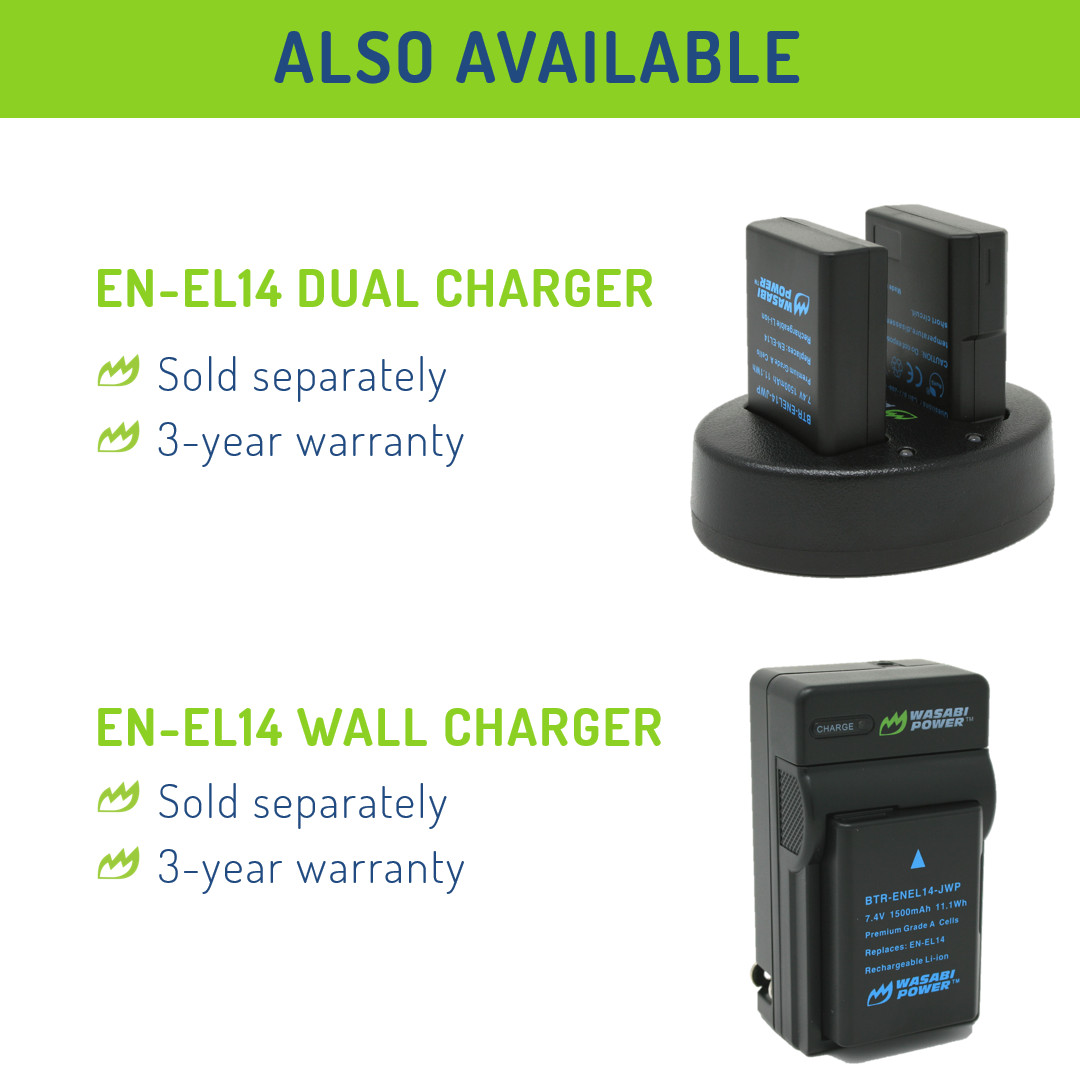 Wasabi Power Battery for Nikon EN-EL14, EN-EL14a