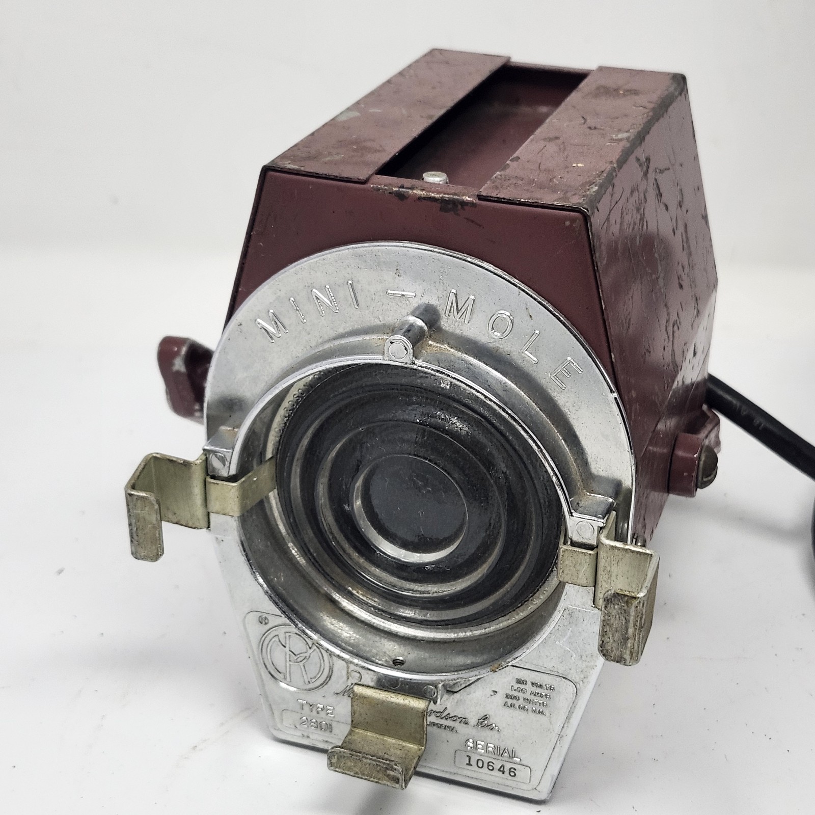 Mini Mole Richardson 2801 Studio Light Stage Lighting Broken Cord & No Bulb