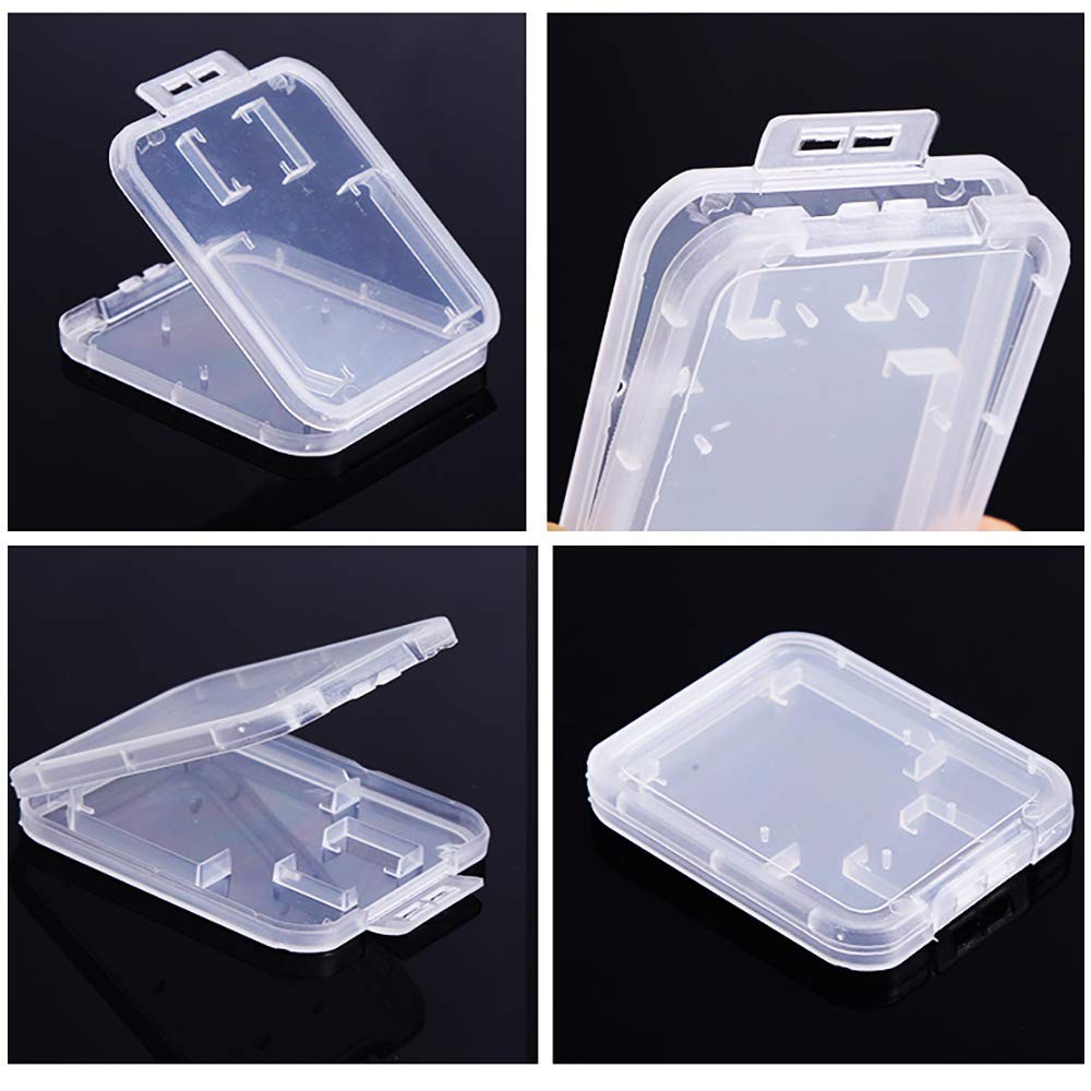 Clear Plastic Memory Card Case Compatible with SD SDHC SDXC Micro SD T-Flash Car