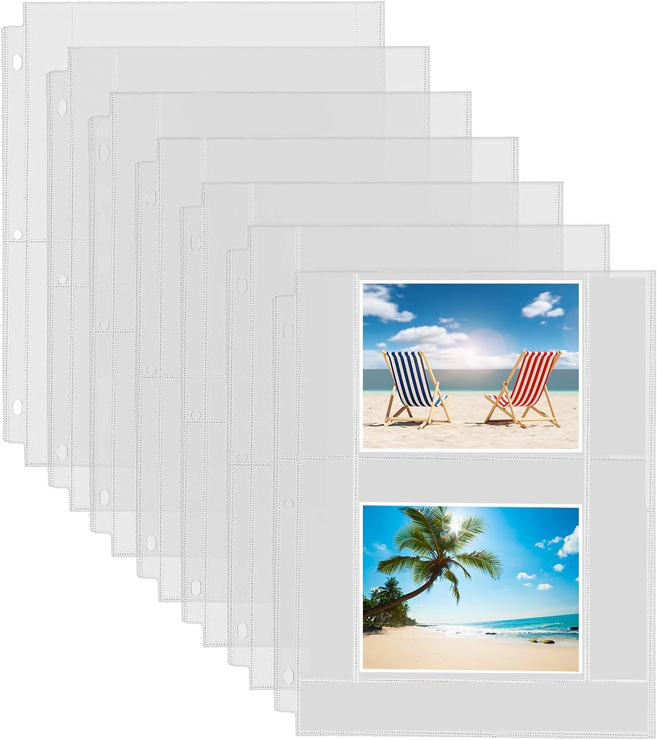 30 Pack Photo Sleeves for 3 Ring Binder – (4X6, for 180 Photos), Archival Page P