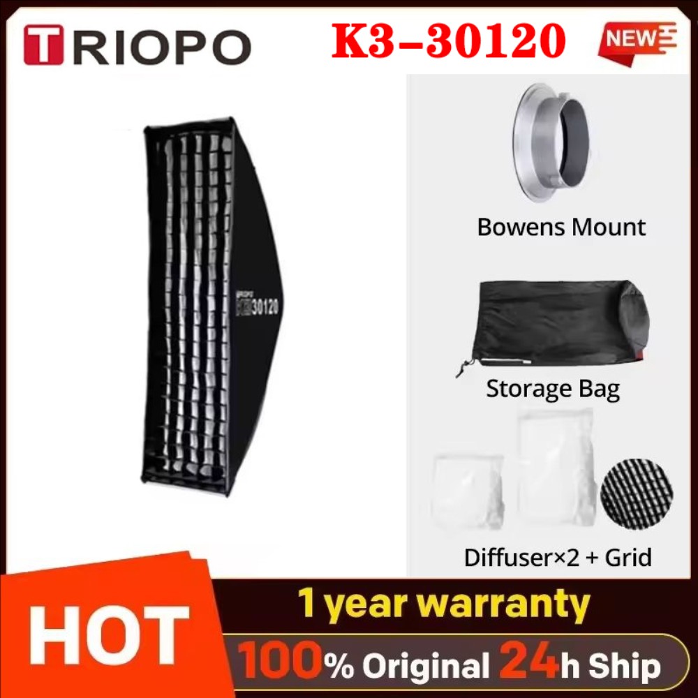 US TRIOPO K3 30x120cm Quick-Setup Octagon Softbox+Grid For Godox Flash LED Light
