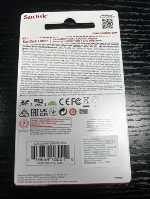SanDisk Ultra 128 GB Micro SD Class 10 microSDXC Memory Card