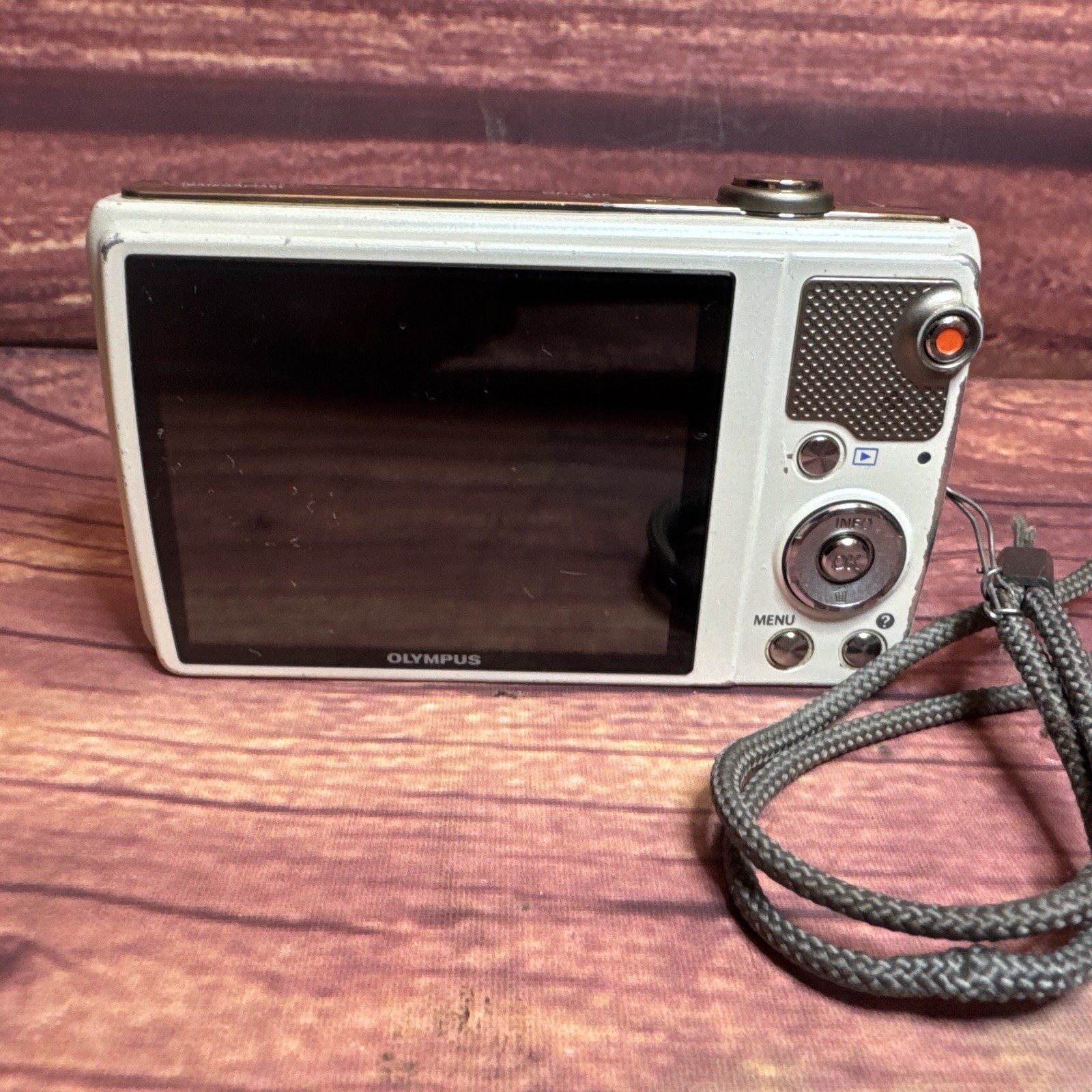Olympus VR-340 16.0MP Digital Camera – White – Bundle W/ Charger & SD Card