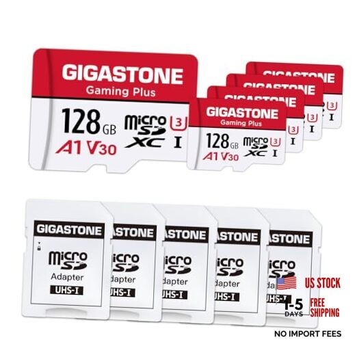 【for Switch 1 Only】 Micro SD Card 128GB 5-Pack, 128GB Gaming Plus 5-Pack