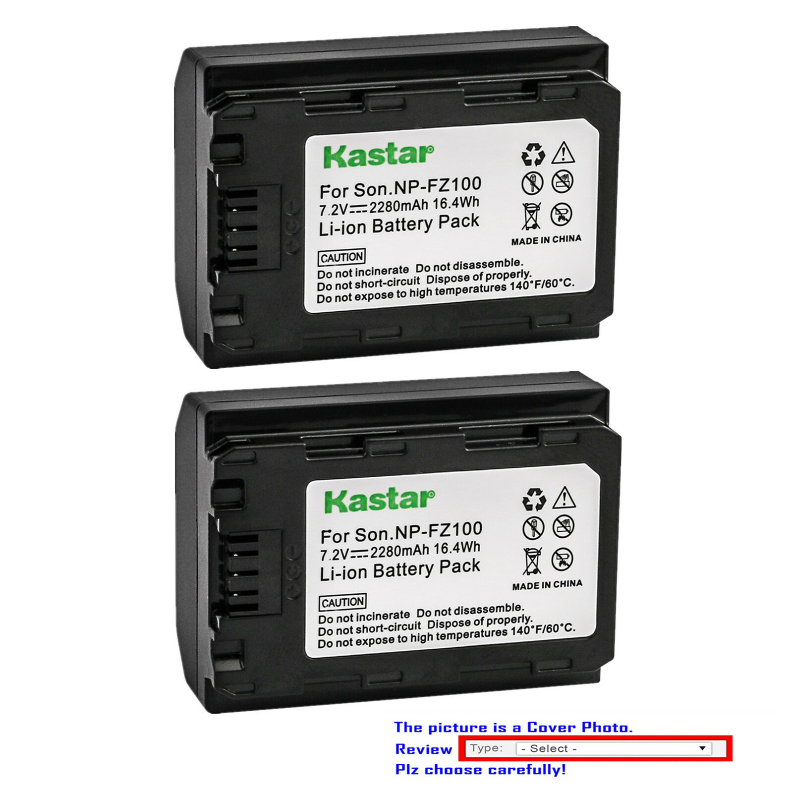 Kastar Replacement Battery for Sony NP-FZ100 BC-QZ1 & Sony Alpha ILCE-7RM3
