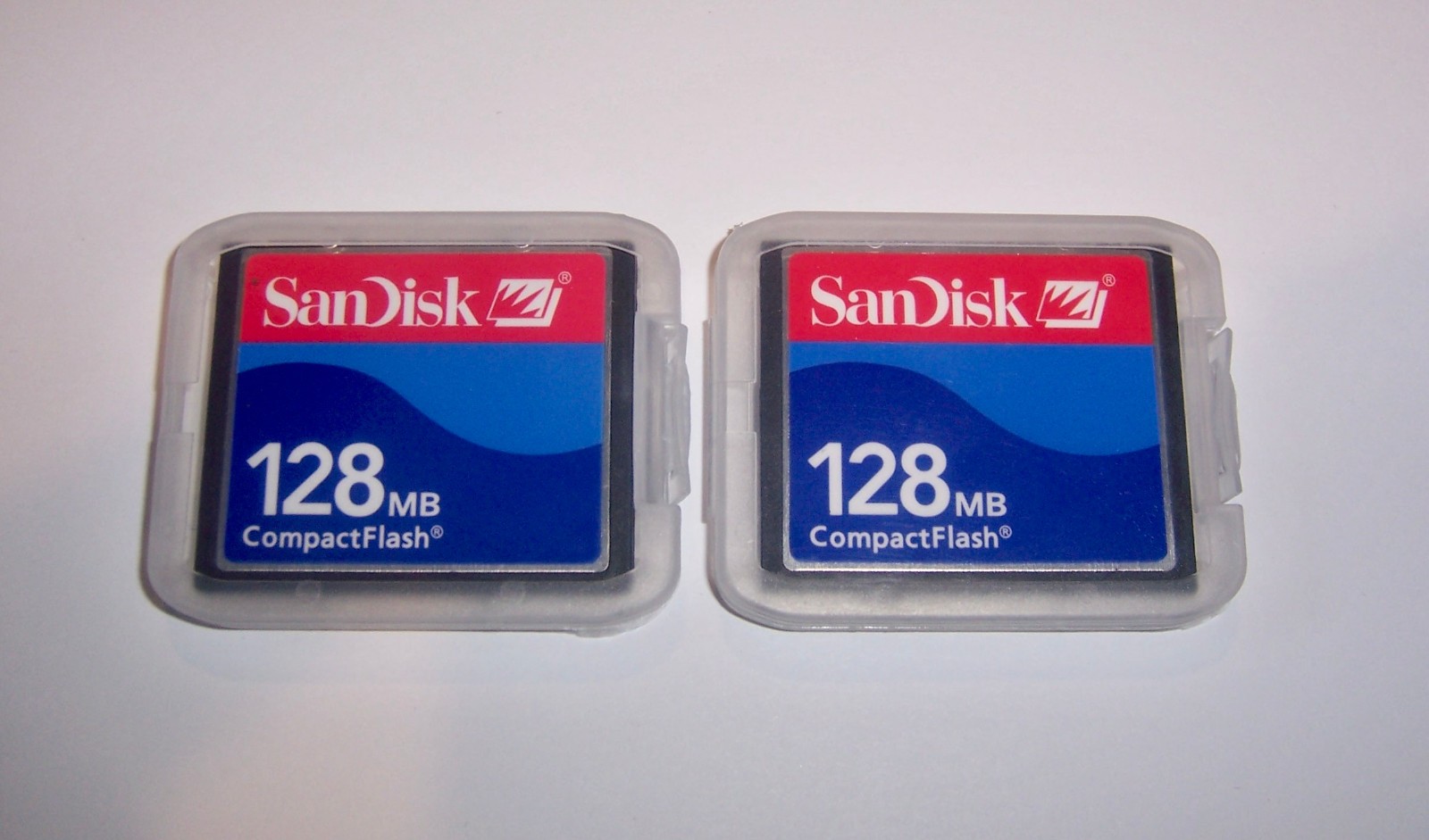 2 New 128mb Sandisk Compact Flash Memory Cards 128 mb CompactFlash 2 pcs New