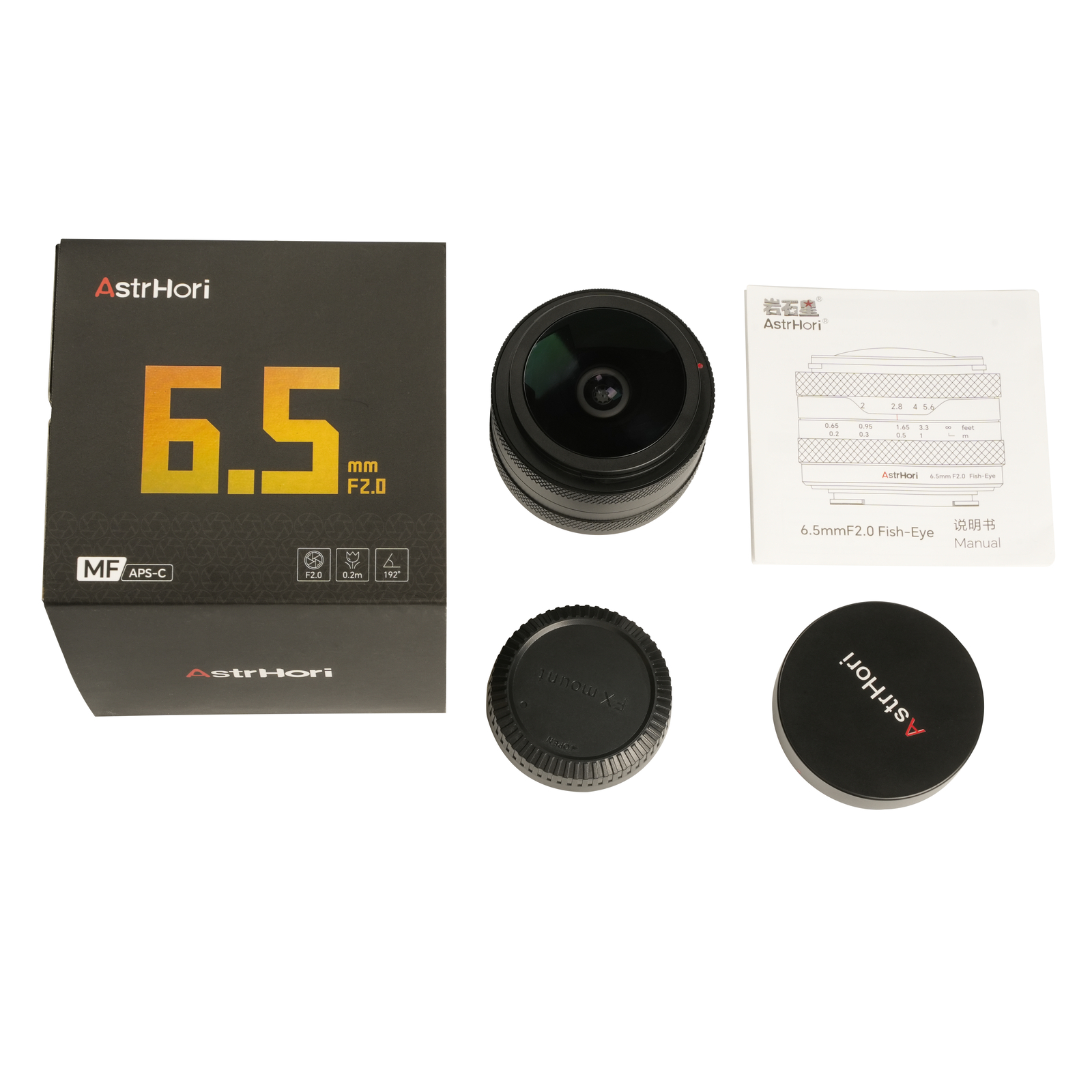 AstrHori 6.5mm F2.0 APS-C MF Manual Focus Fish-Eye Lens for Sony E Mount Cameras