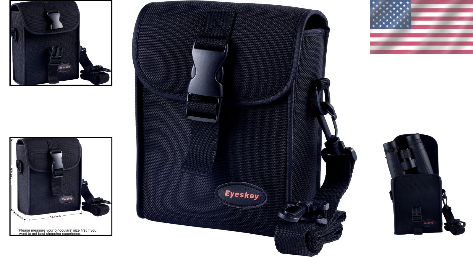 Protective Oxford Binoculars Case for 50mm Roof Prism – Travel-Friendly Design