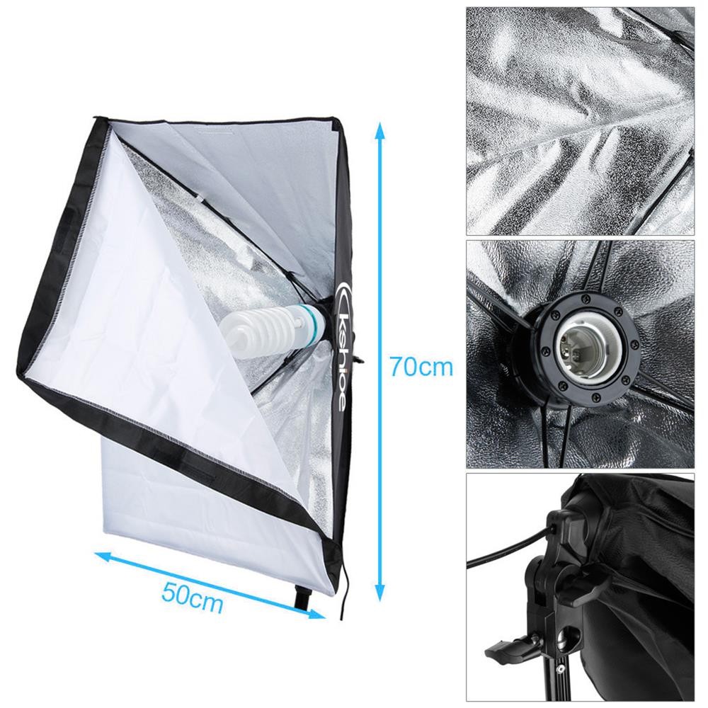 Studio Photo Soft Box Lighting Kit Photography W/2* Adjustable Stand + 135W Bulb