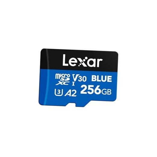 Blue Micro SD Card Up to 160MB/s, microSDXC UHS-I Memory Card with SD 256GB