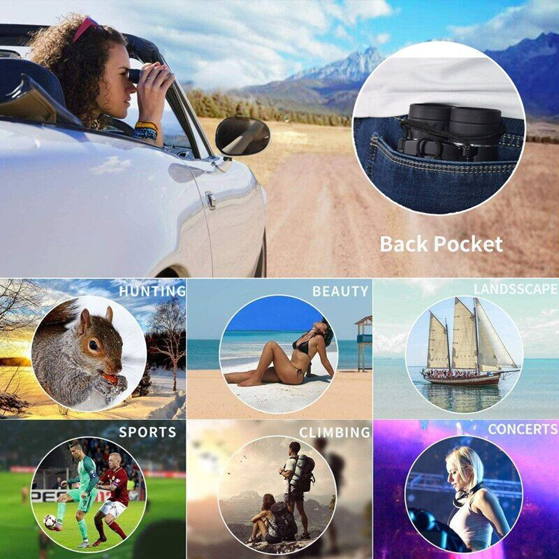500×25 Portable HD Zoom Powerful Binoculars Day Low Night Optics Hunting Outdoor