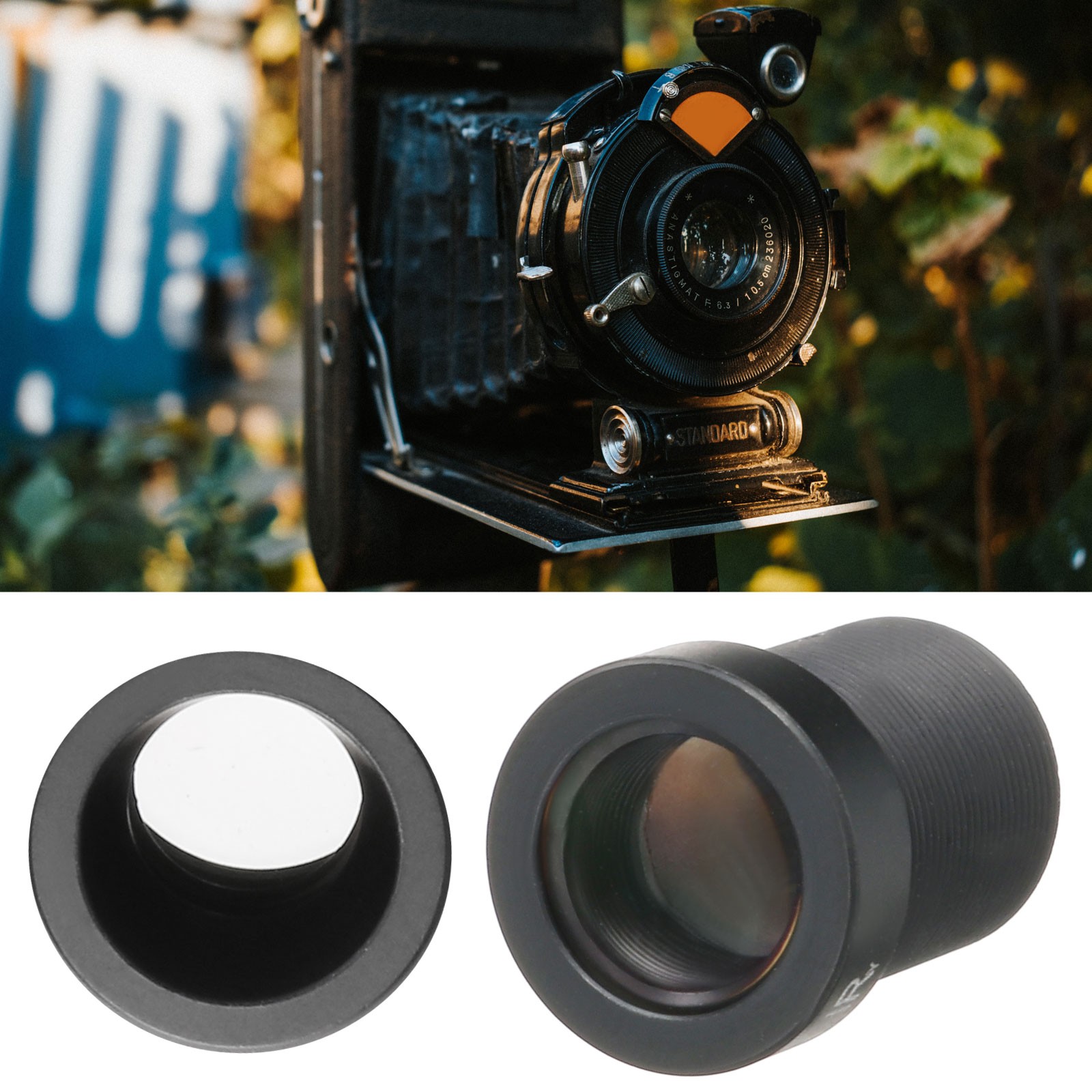 16mm CCTV Camera Lens 5MP F2.0 FPV Security Camera Lens for Camera, Black 2Pcs