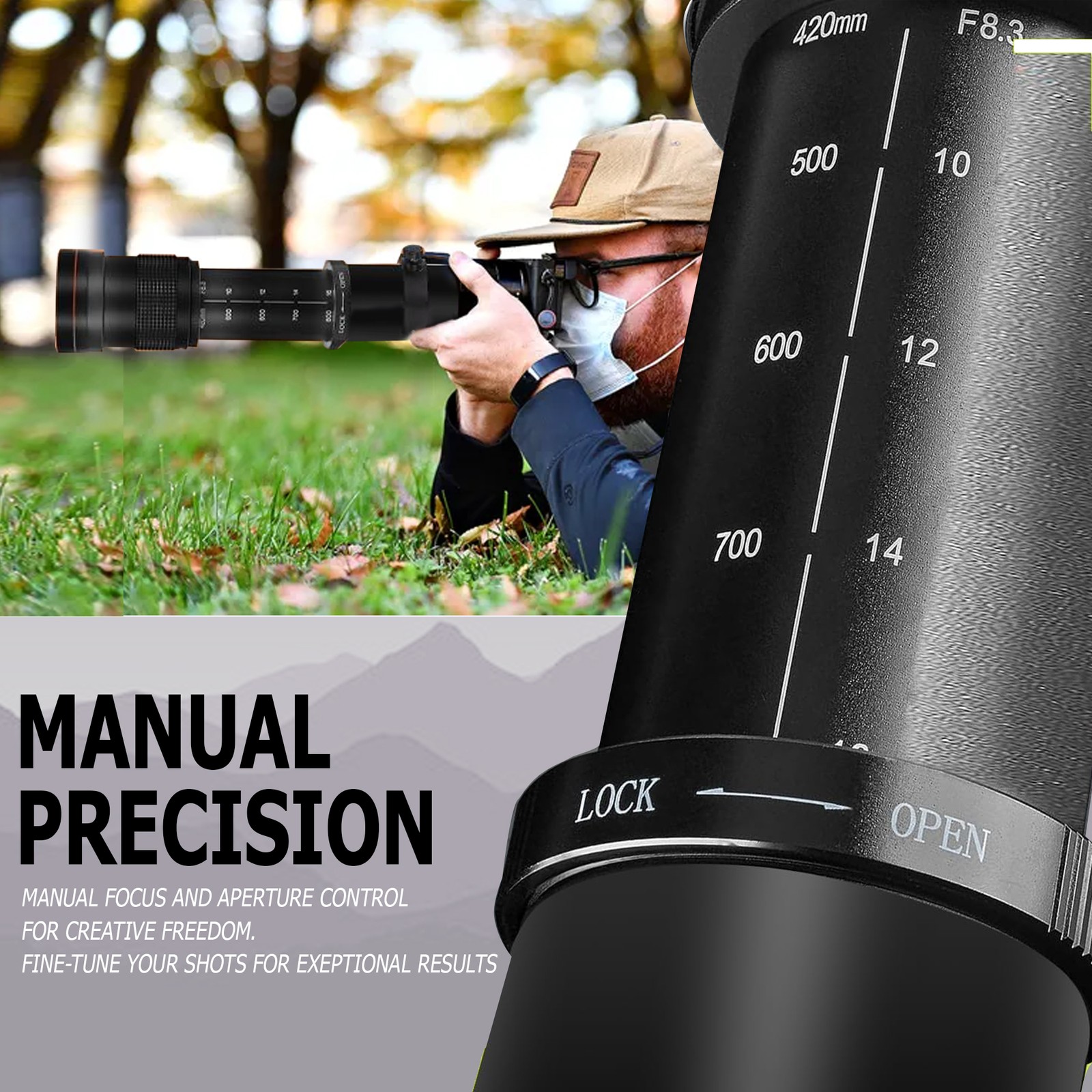 420-1600mm f/8.3 Telephoto Zoom Lens for M50 M50 II M100 M200 M6 M6 II M7 M7II