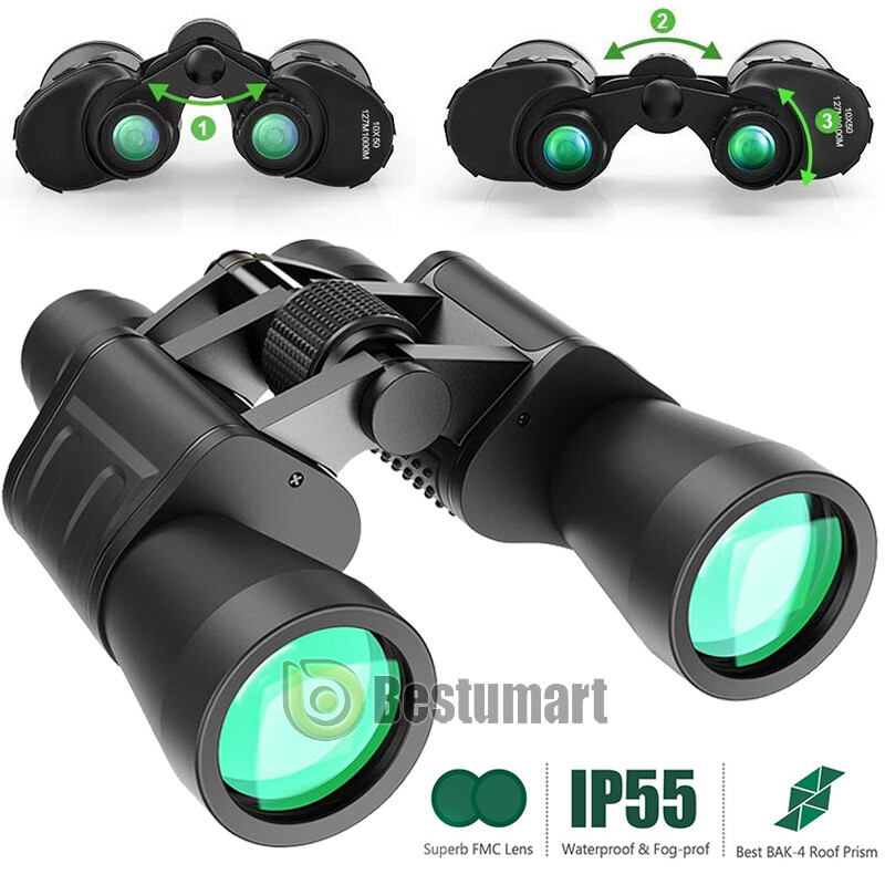 180×100 High Power Military Binoculars Zooming Outdoor Waterproof Hunting+Case