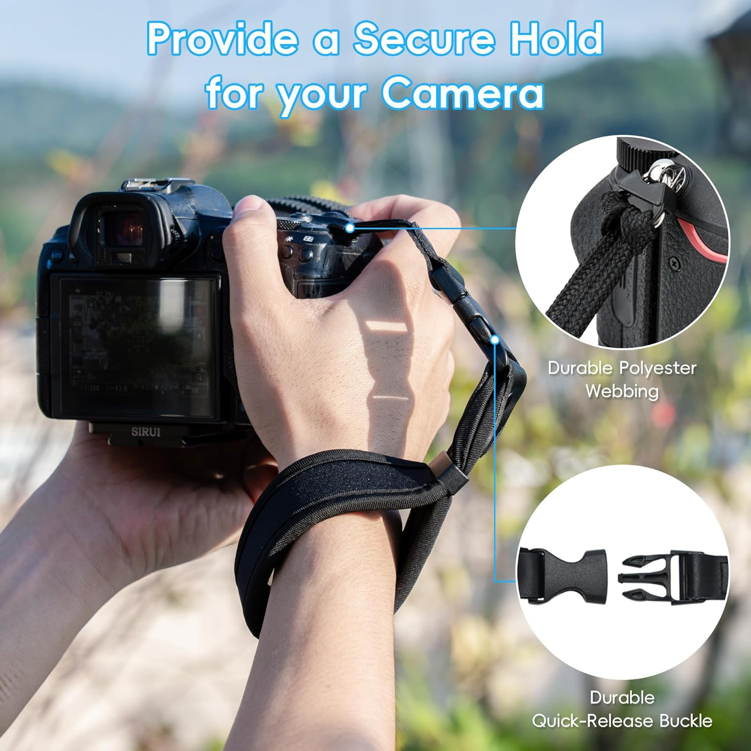 Quick Release Soft Neoprene Camera Hand Wrist Grip Strap for Sony A7CII A7CR A7R