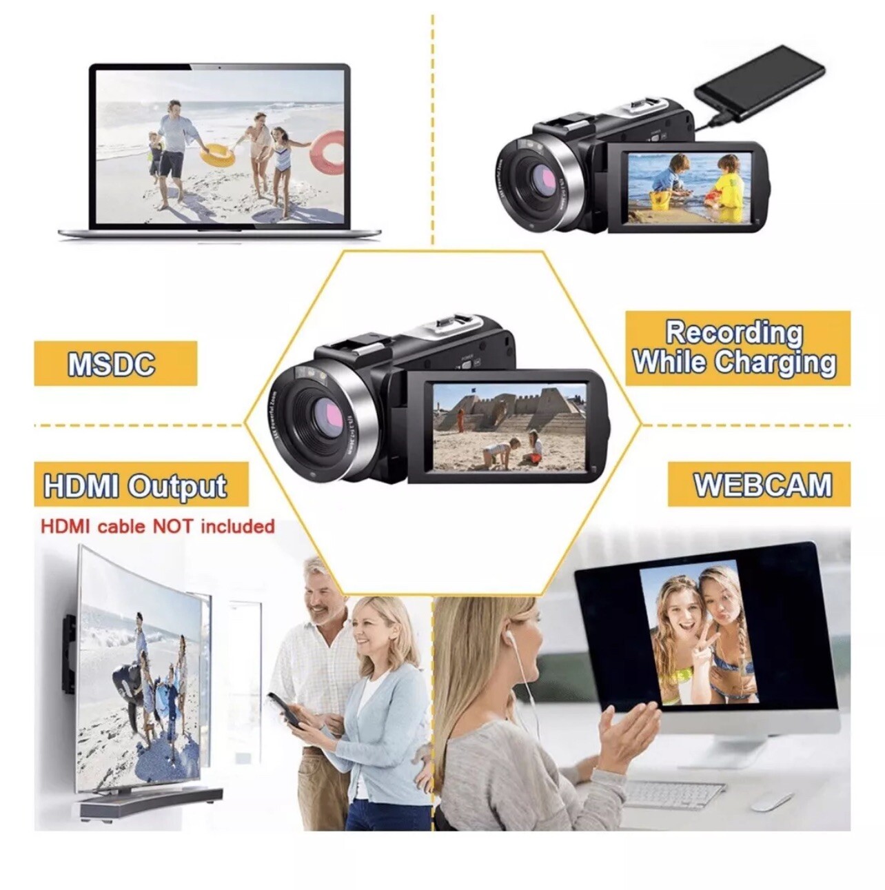 “Full HD 2.7K Camcorder with Night Vision for YouTube Vlogging”
