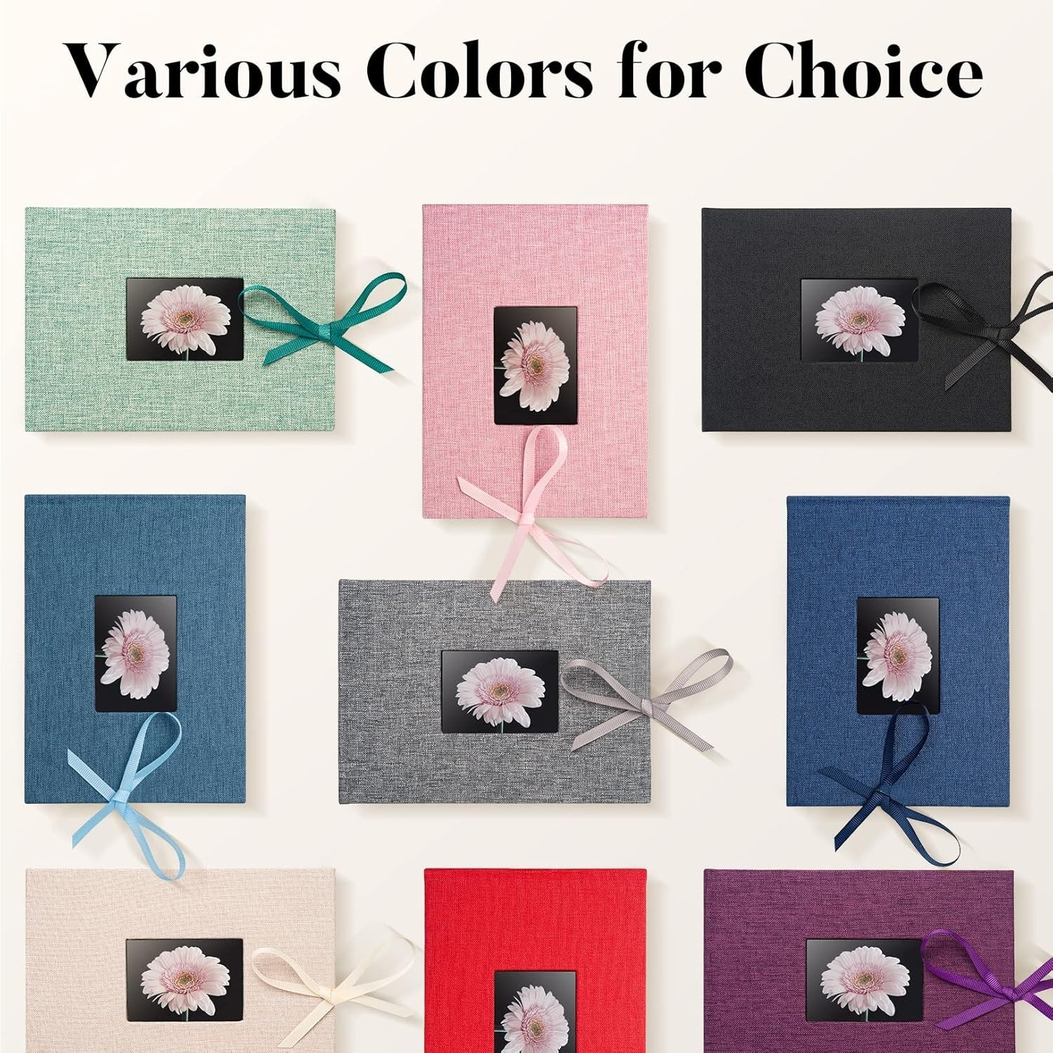 Elegant Picture Album with 12 Pages for 24 Horizontal Photos, Travel Friendly