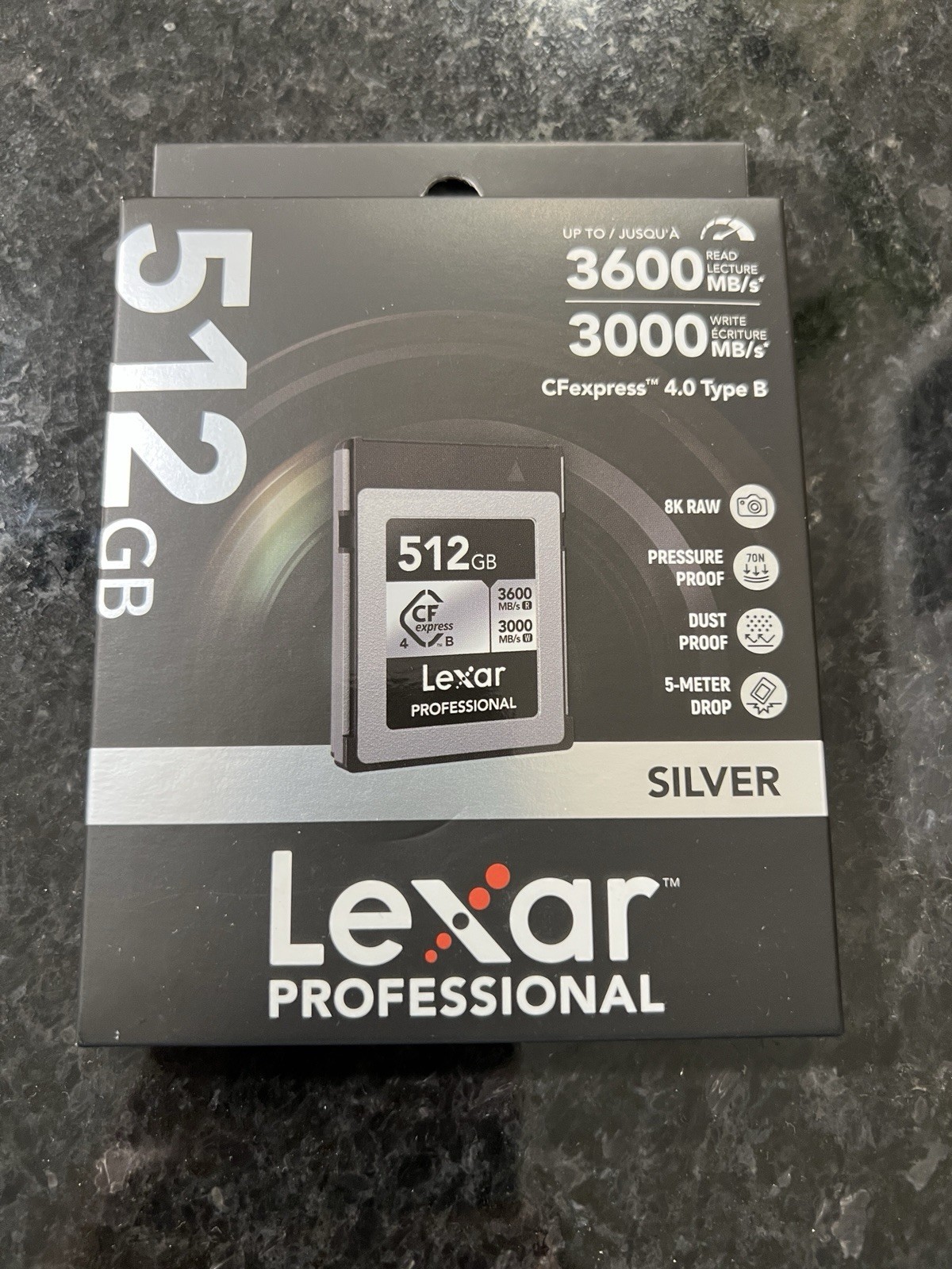 Lexar Professional SILVER 512GB CFexpress 4.0 Type B VPG400 3600MB/s