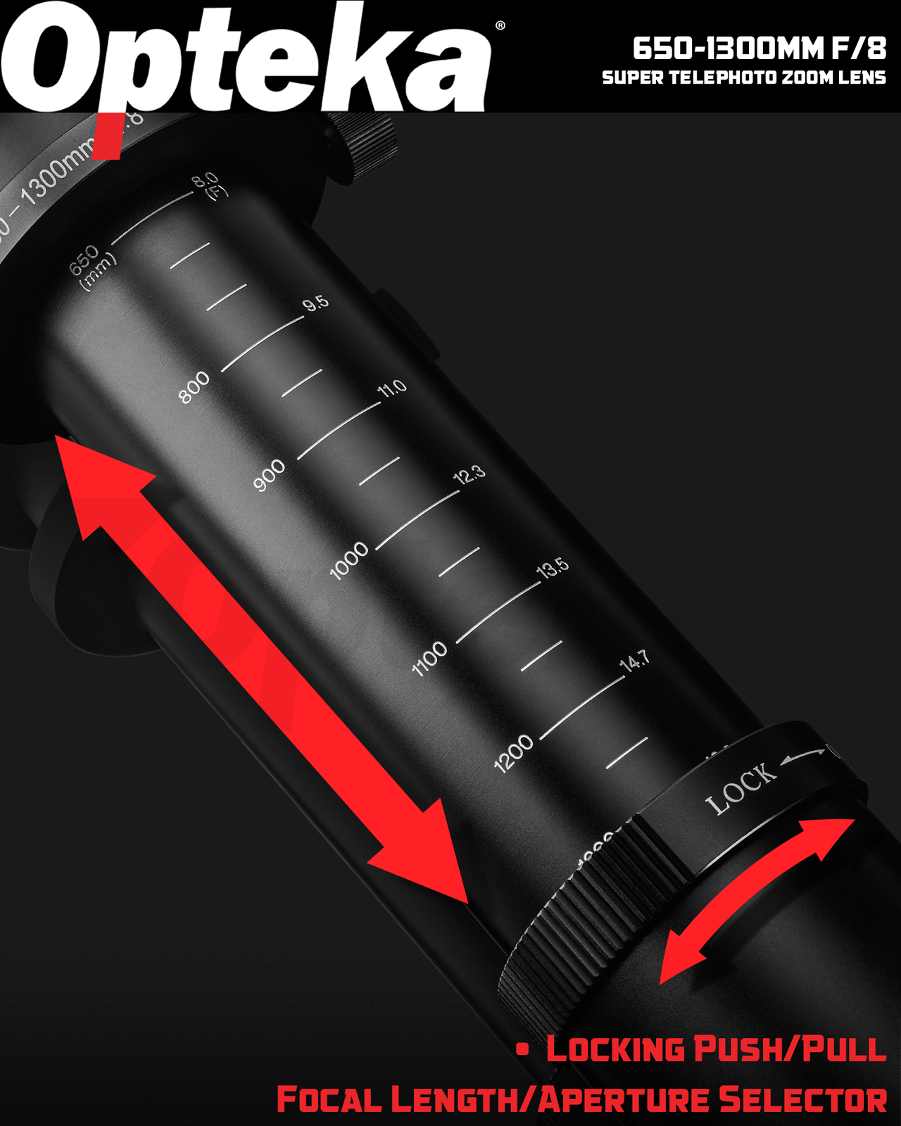 Opteka 650-1300mm Telephoto Zoom Lens for Panasonic L Mount LUMIX Cameras