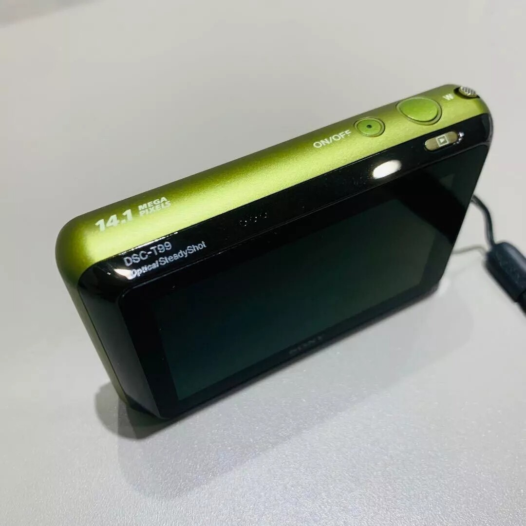 Green Sony Cyber-Shot DSC-T99 14.1MP Digital Camera Touch Screen Rare English
