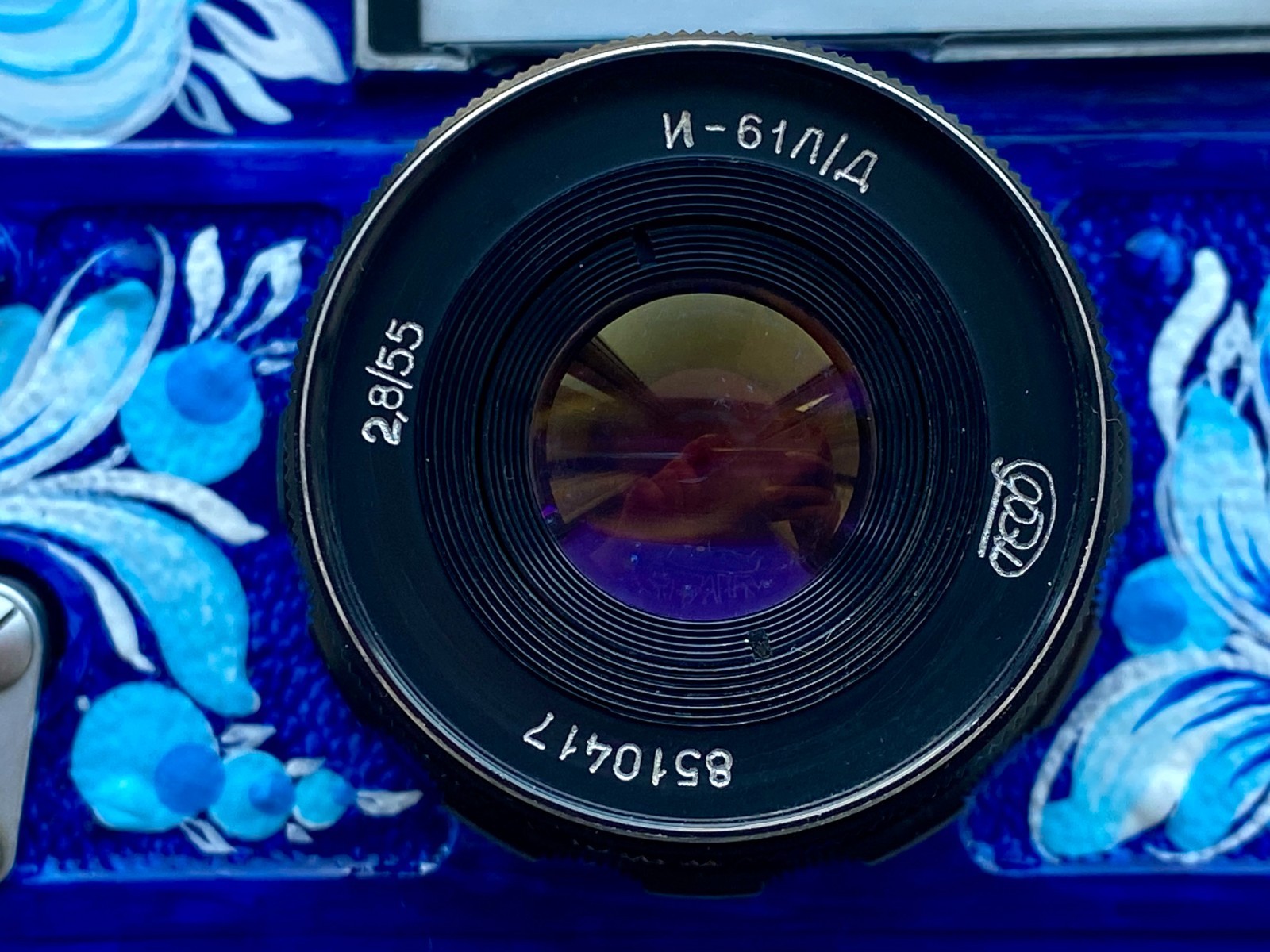 Unique Hand Painted FED-5V Camera Petrykivka Ukrainian Folk Art