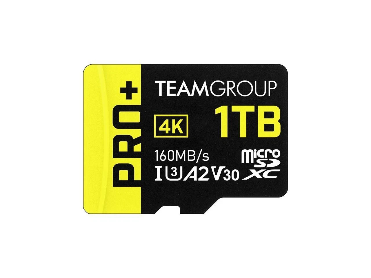 Team 1TB Pro+ 4K microSDXC UHS-I/U3 A2 V30 Class 10 Memory Card Adapter 160mb/s