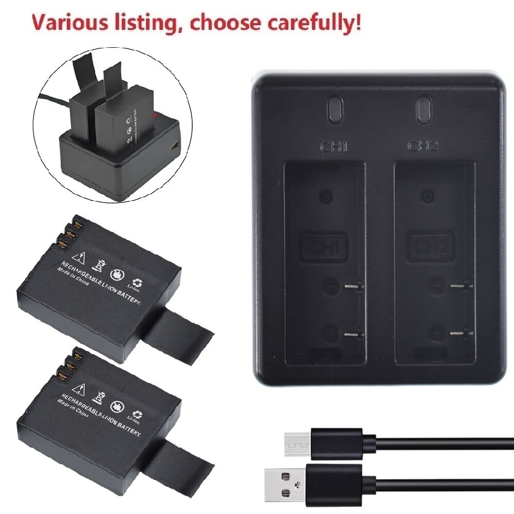 3.7v 900mAh BATTERY or Charger for SJ4000 SJCAM Sports Cam A8, W7, W8 SJ5000X