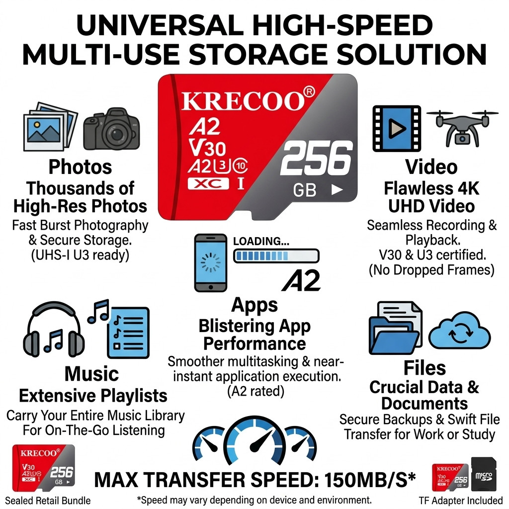 Micro SD Card Memory Card 128GB 256GB 1TB TF Card High Speed Free Adapter Lot