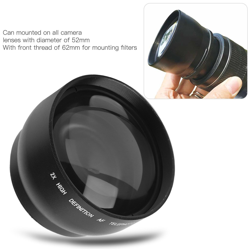 2X Magnification Lens For 52MM Diameter Cameras And Filters Excellent