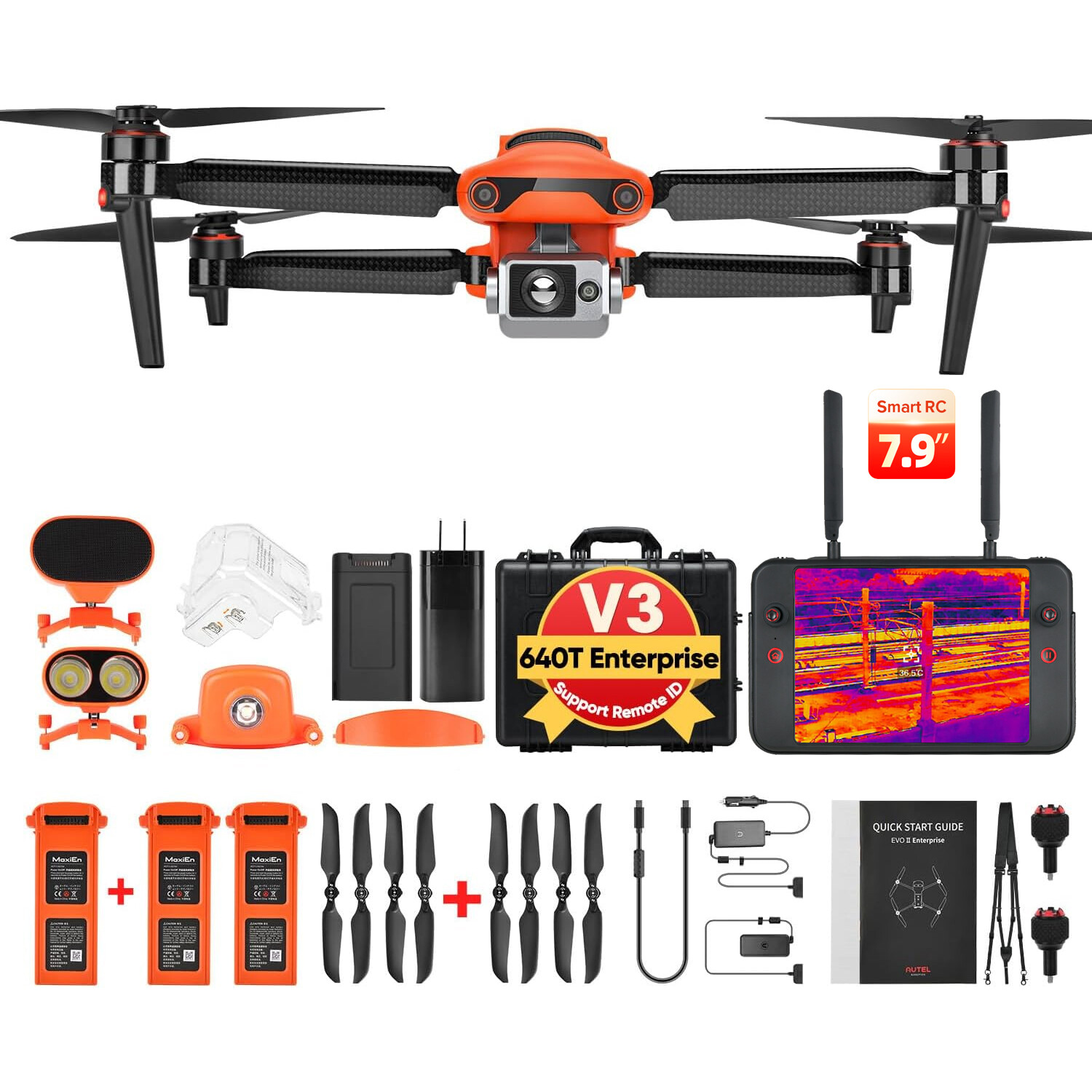 Autel EVO II Dual 640T V3 Enterprise Drone Infrared 3D Obstacle 42M Flight Time