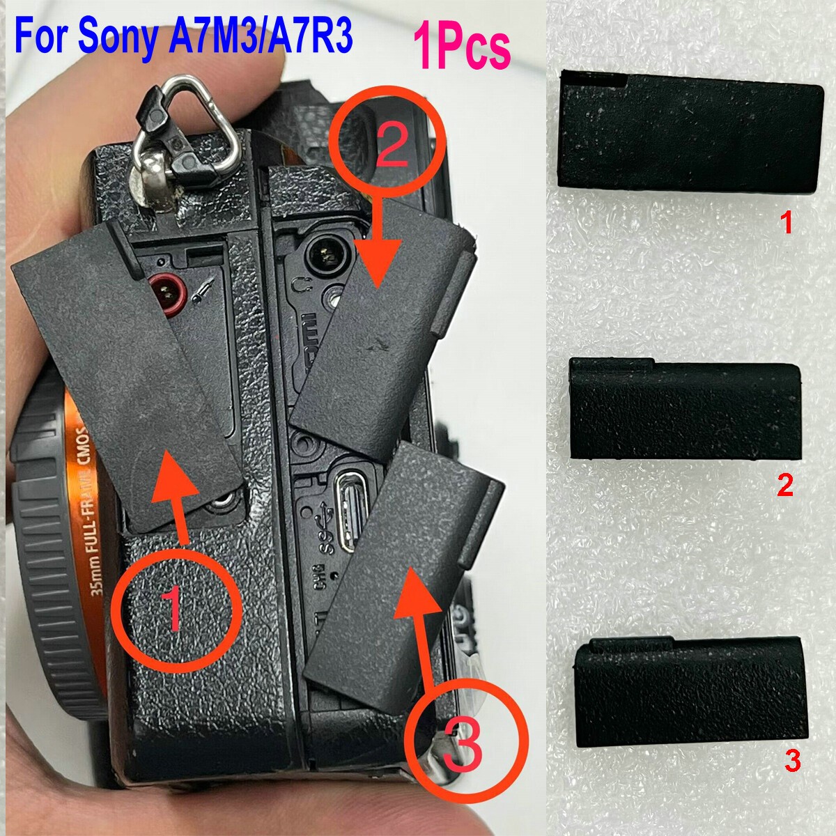 Camera Shell USB Mic Data MULTI Interface Port Door Cover Cap for Sony A7M3 A7R3