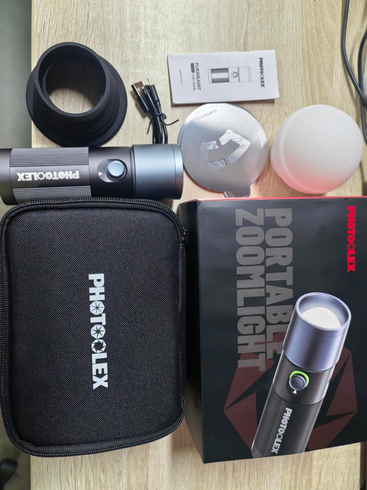 4 Colors Photography Flashlight with 20 Magnetic Gobos, 8400mAh Portable LED Stu
